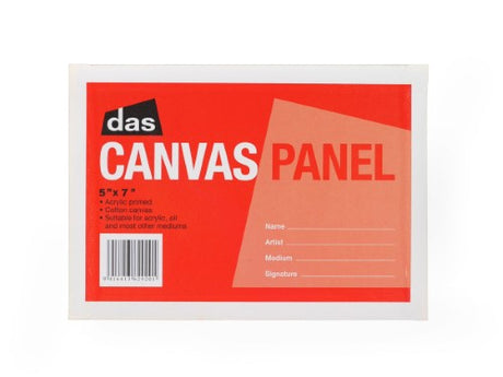 Das Canvas Panel 4x5 inches, 100% cotton, ideal for oil and acrylic painting, smooth surface on sturdy pulp-board.