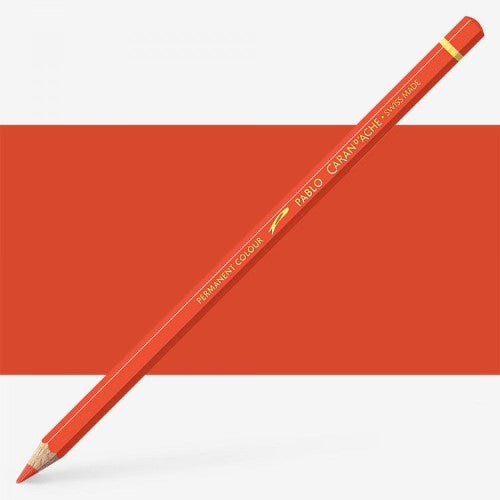 Caran d'Ache Pablo English Red artist pencil with 3.8 mm lead, vibrant color, and Swiss craftsmanship for professional artists.