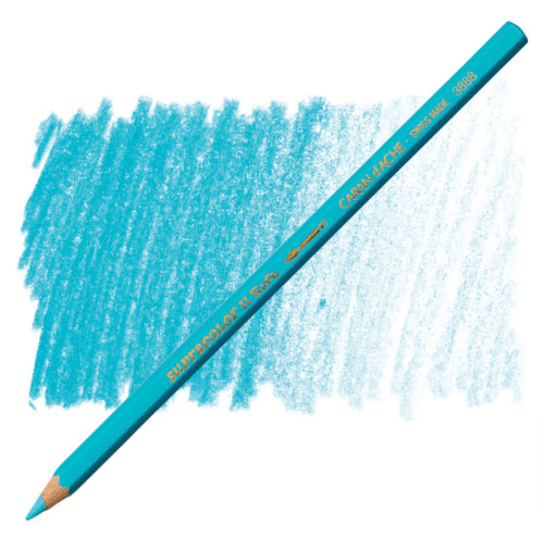 Supracolour Turquoise Blue artist pencil, water-soluble, vibrant color, perfect for blending and detail work.