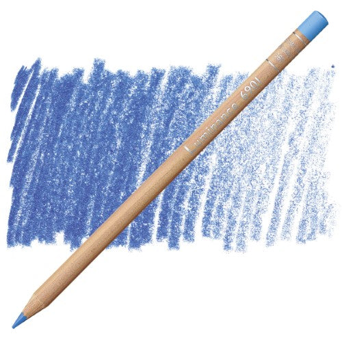 Pack of 3 Caran D’Ache Luminance Pencils in Cobalt Blue, featuring vibrant, lightfast 3.8mm lead for artists.