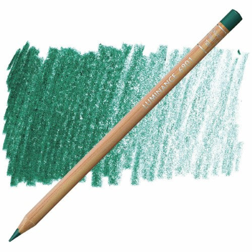 Pack of 3 Caran d'Ache Luminance Pencils in Dk English Green, designed for vibrant, long-lasting artistic creations.