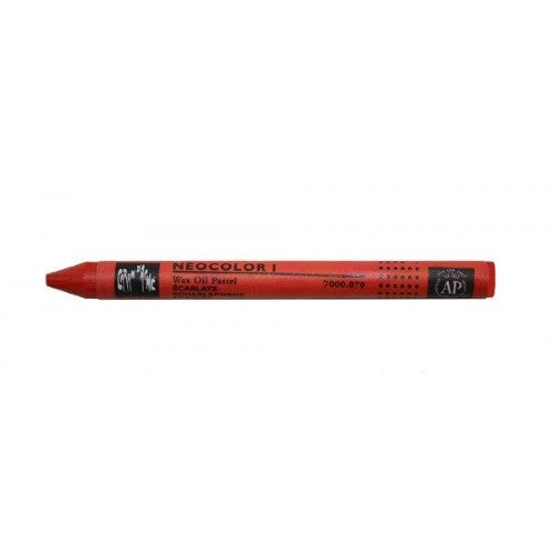 Pack of 10 Caran D’ache Neocolor 1 Wax Oil Scarlet pastels, ideal for vibrant and versatile artistic applications.