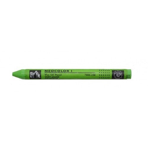 Pack of 10 Caran D’Ache Neocolor 1 Wax Oil Pastels in vibrant Yel.Green for versatile artistic expression.