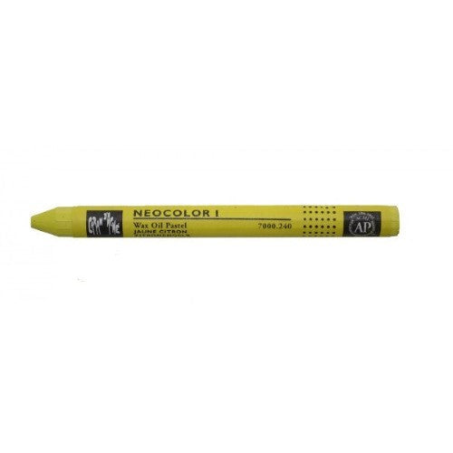 Pack of 10 Caran d'Ache Neocolor I Lem Yellow wax oil pastels, ideal for artists with rich pigmentation and smooth application.