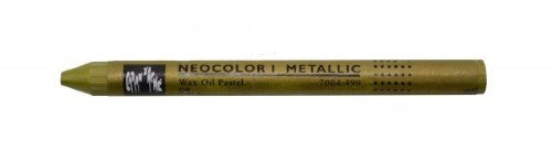 Caran D’ache Neocolor I Metallic Gold Crayon pack of 10, ideal for vibrant strokes and artistic techniques.