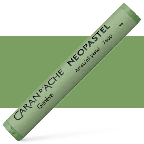 Set of 3 Caran D’ache Neopastel pastels in Khaki Green, perfect for vibrant and versatile artistic creations.