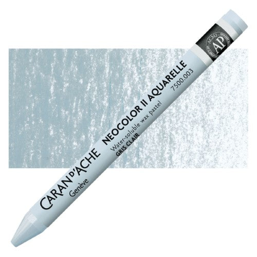 Pack of 10 Caran D’ache Neocolor II Light Grey crayons, ideal for artists with exceptional lightfastness and pigment.