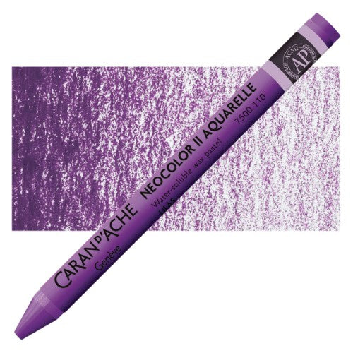 Pack of 10 Caran D’ache Neocolor II Lilac crayons, perfect for vibrant color blending and mixed media art.