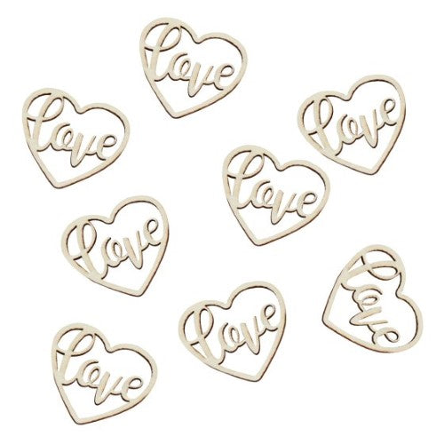 Rustic wooden confetti pack of 24, ideal for country-themed celebrations and DIY projects, made from eco-friendly materials.
