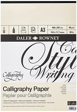 A3 calligraphy pad with 30 sheets of high-quality parchment paper for elegant lettering and smooth writing experience.