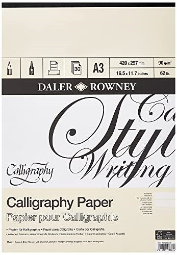 A3 calligraphy pad with 30 sheets of high-quality parchment paper for elegant lettering and smooth writing experience.