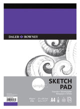 D-R Simply Sketch Pad A4 with 72 sheets of durable 95gsm paper, ideal for mixed media and on-the-go sketching.