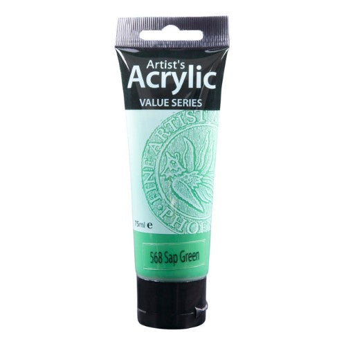 Phoenix Acrylic 75ml Sap Green, a rich, versatile paint ideal for landscapes, botanicals, and abstract art.