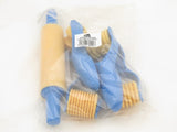 Set of 5 patterned rollers for artists, crafted from durable plastic for creating textured designs on various surfaces.