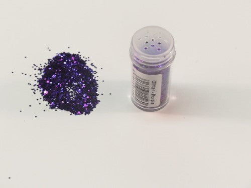 Ultra-fine purple glitter in a 10g package, perfect for adding sparkle to crafts and decorations.