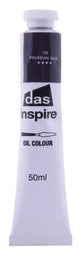 50ml tube of Das Inspire Oil Paint in Prussian Blue, perfect for artists seeking vibrant color and smooth blending.