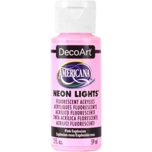 Decoart Americana Neon Lights Paints 2oz 2oz PINK EXPLOSION