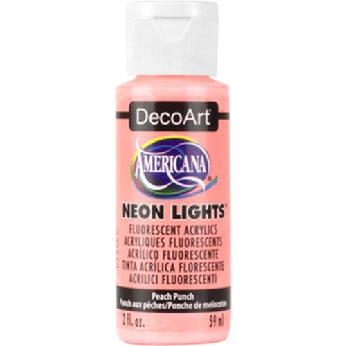 Decoart Americana Neon Lights Paints 2oz 2oz PEACH PUNCH