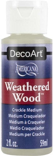 Decoart 2oz Weathered Wood Medium for creating stunning crackle finishes on DIY projects and home decor.