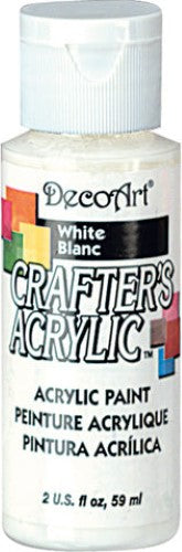 Crafters Acrylic 2oz White paint, ideal for artists and crafters, providing vibrant coverage on various surfaces.