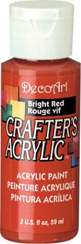 Vibrant 2oz Bright Red acrylic paint by DecoArt, perfect for various surfaces and enhancing artistic projects.