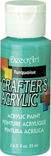 Vibrant 2oz turquoise acrylic paint for versatile, smooth coverage on various surfaces, perfect for all crafting levels.