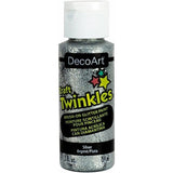 Craft Twinkles 2oz Silver glitter paint offering vibrant sparkle, superior coverage, and large flakes for arts and crafts.