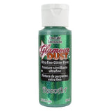 Glamour Dust 2oz Emerald, a vibrant glitter paint for crafts, providing dazzling emerald shimmer on various surfaces.