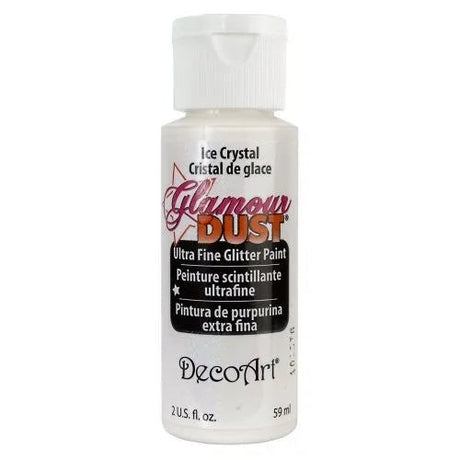 Glamour Dust 2oz Ice Crystal: ultra-fine glitter paint for vibrant sparkle on crafts, decor, and various surfaces.