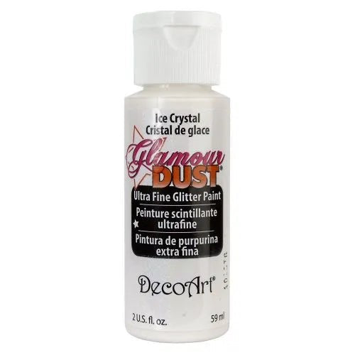 Glamour Dust 2oz Ice Crystal: ultra-fine glitter paint for vibrant sparkle on crafts, decor, and various surfaces.