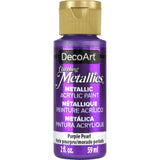 Dazzling Metallics Purple Pearl acrylic paint in 2oz, ideal for vibrant crafting and home decor with a shimmering finish.