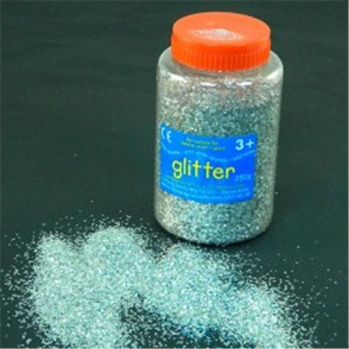 Giant Glitter Shaker 250gm Silver, eco-friendly glitter perfect for crafting, scrapbooking, and festive decorations.