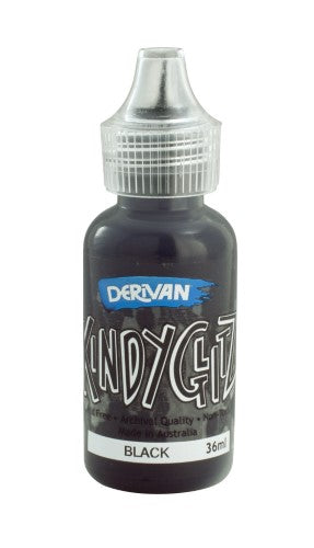 Five vibrant 36ml bottles of Derivan Kindy Glitz Aqua Glitter Glue for creative arts and crafts projects.