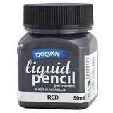 Derivan Liquid Pencil in Permanent Red, a versatile 40ml acrylic paint for vibrant sketches and detailed artwork.