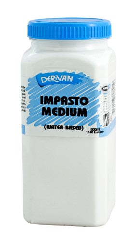 Derivan 500ml Impasto Medium for rich textures and vibrant colors in oil painting, ideal for thick layers and dramatic effects.