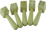 Dough Tools - Wooden Pattern Hammers Set of 5