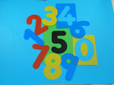 Large washable plastic number stencils 0-9 for DIY crafts, decorating, and educational projects.