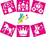 Set of 6 washable plastic stencils for children, featuring durable designs to inspire creativity in art projects.