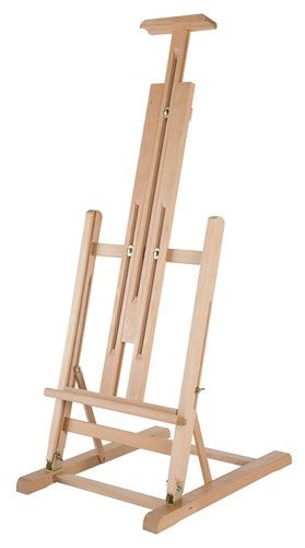 Large beech wood table easel designed for stability, adjustable for various canvas sizes, perfect for all artists.