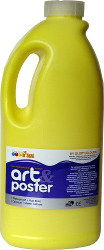 Fas A&P 2ltr Silver Poster Paint, vibrant water-based matte paint for durable indoor and outdoor art projects.