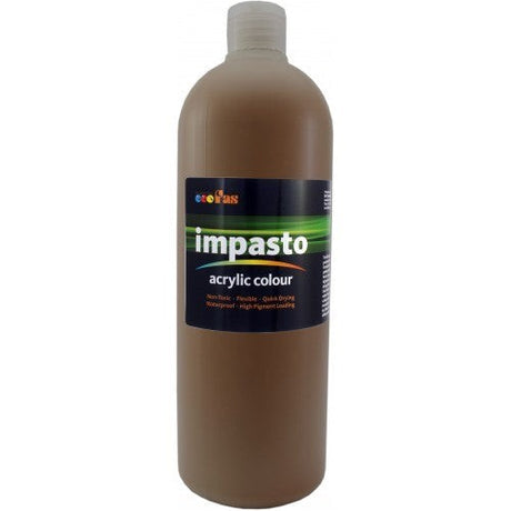 Fas Impasto Acrylic 1ltr in Burnt Umber, thick artist-grade paint ideal for striking textures and lasting vibrancy.