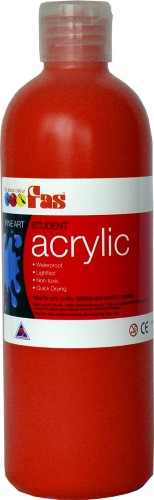 Vibrant 500ml crimson acrylic paint, ideal for artists; non-toxic, quick-drying, versatile for various art applications.