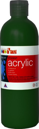 Acrylic Paint - Fas Student Acrylic 500ml Green Dark