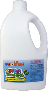 Fas Super Tempera 2ltr White paint for artists, featuring non-toxic, quick-drying formula and exceptional coverage.