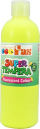 Fas Super Tempera 500ml Fluo Yellow paint, vibrant and non-toxic, perfect for creative projects and easy cleanup.