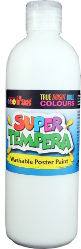 FAS Total Wash 500ml White washable paint, non-toxic and easy to clean, perfect for children's arts and crafts.