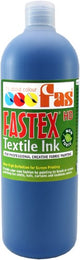 Vibrant blue heat set textile ink in a 1L bottle for screen printing on white or light fabrics. Non-toxic and easy to use.