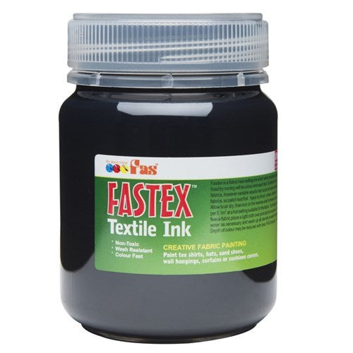 250ml black heat set textile ink for vibrant, long-lasting prints on fabrics, ideal for DIY and professional projects.