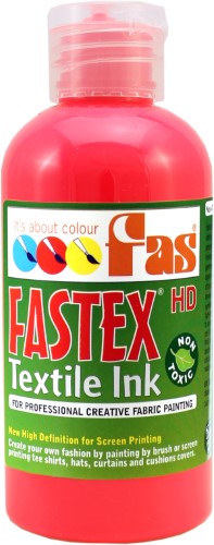 Heat Set Ink - Fas Textile Ink 250ml Fluo Red