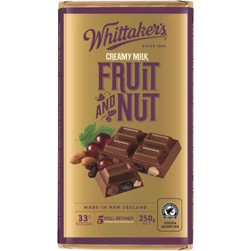 Whittaker's Block Fruit & Nut 250g ( 12 Pack )